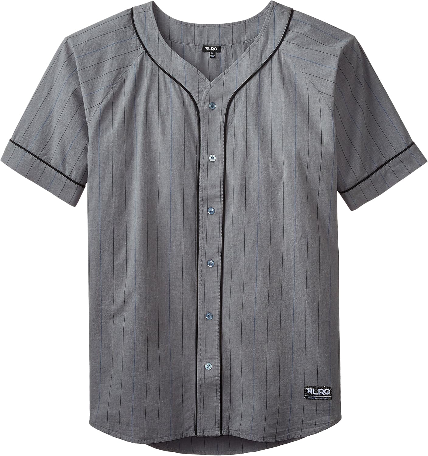 LRG Men's BigTall Baseball Jersey Big and Tall, Charcoal, XXXLarge