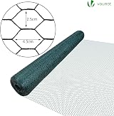 VOUNOT PVC Coated Chicken Wire Mesh Roll 1m x 25m 25mm Green Hexagonal view 2