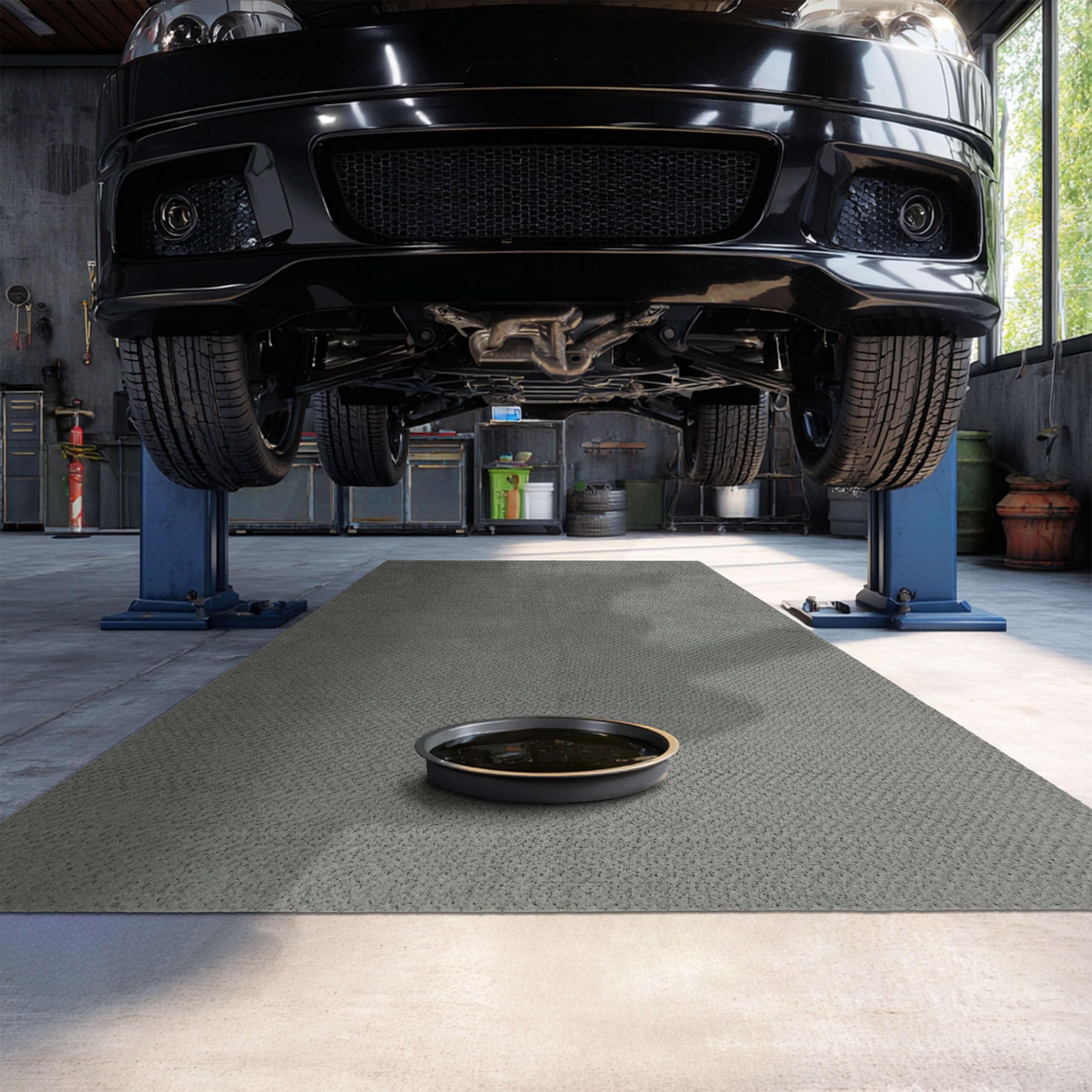 Mohawk Home Oil Spill Moisture Barrier Mat Utility Solid Gray 8′ X 10′ Other Perfect for Kitchen, Living Room, Kids Room, Dining Room, Hallway, Office, Garage, Entryway, Bathroom, Laundry Room
