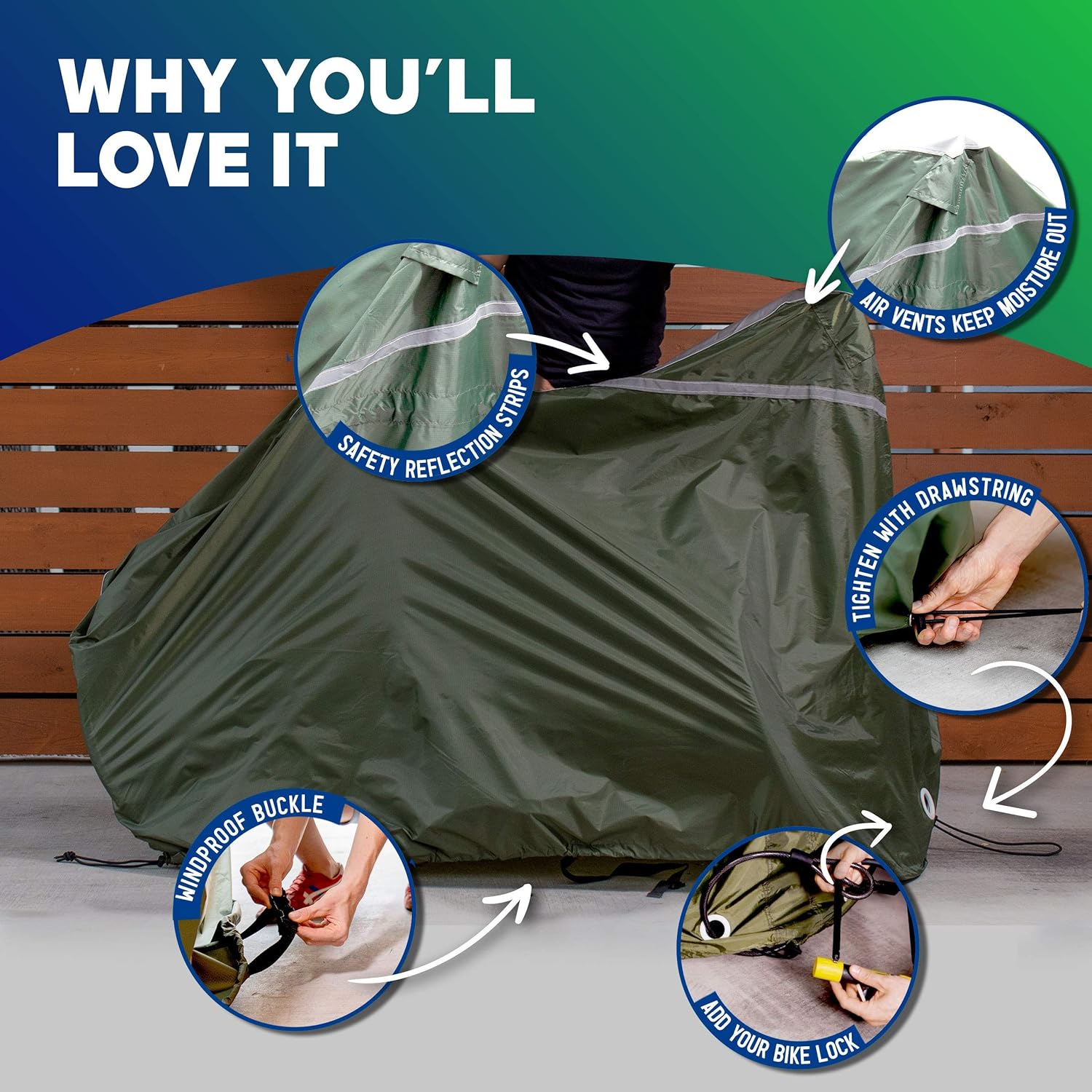 YardStash Bicycle Cover XL: Extra Large Size for Beach Cruiser Cover, 29er Mountain Bike Cover, Electric Bike Cover, Multiple Kids' Bike Cover and Cover for Bikes with Baskets, Child Seats or Racks : Sports & Outdoors