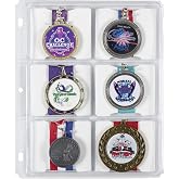 Medal Display Organizer Storage Binder Pages Standard Size Award Medals up to 3.75&rdquo;x 3.25&rdquo;x 0.25&rdquo; - 2 Pack for 12 Medals