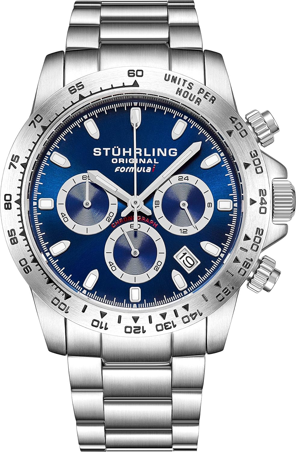 stuhrling men's stainless steel chronograph watch