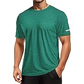 MAGCOMSEN Men's Workout Shirts Short Sleeve Tees Quick Dry Moisture Wicking Athletic Gym Running Crewneck T-Shirt