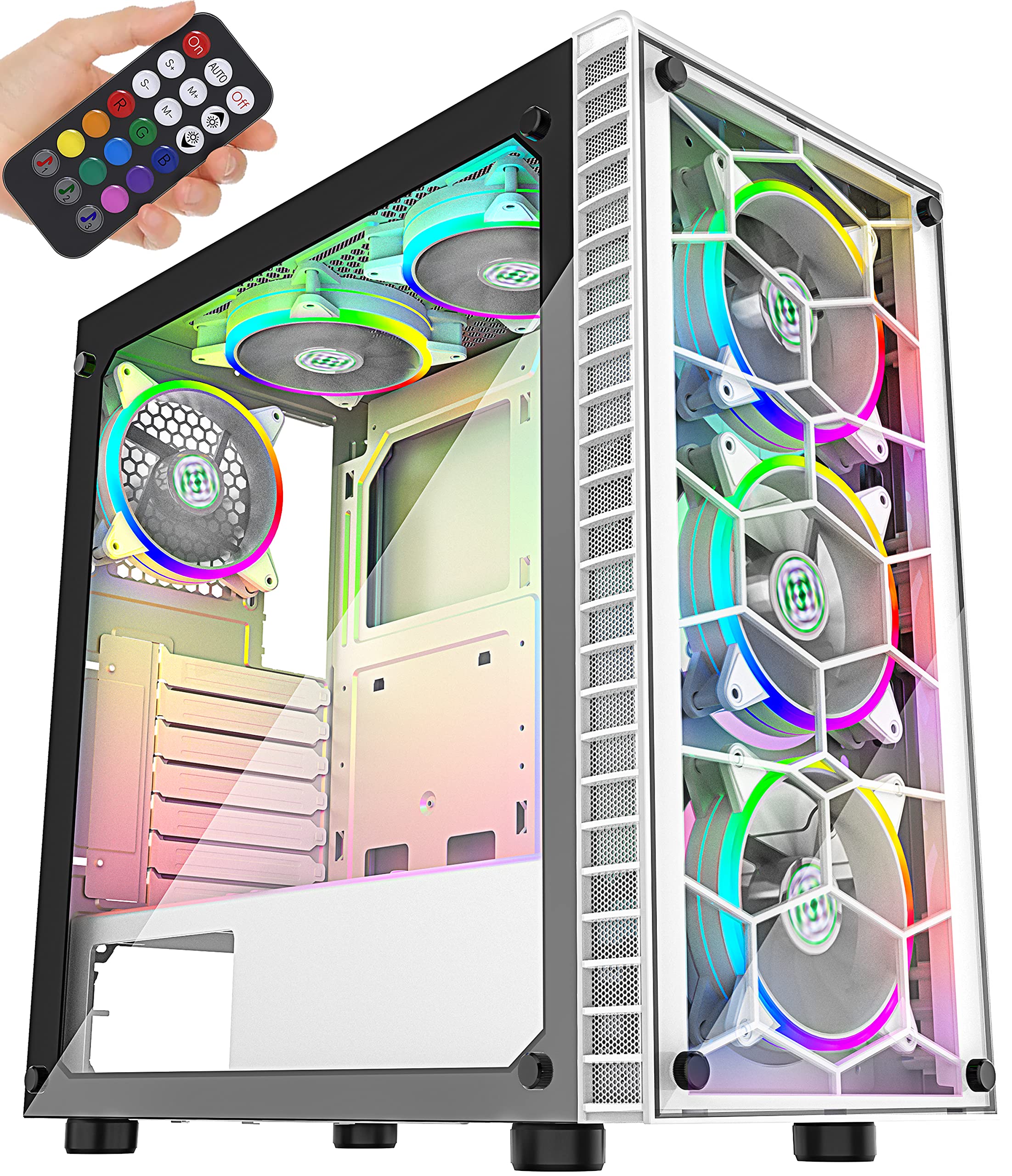 Mua MUSETEX 6pcs 120mm ARGB Fans and USB 3.0 ATX Mid-Tower PC Gaming ...