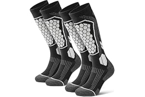 YESWEL Merino Wool Ski Socks For Men & Women, Skiing, Snowboard, Hunting, Over The Calf Winter Warm Socks, 2/3 Pack