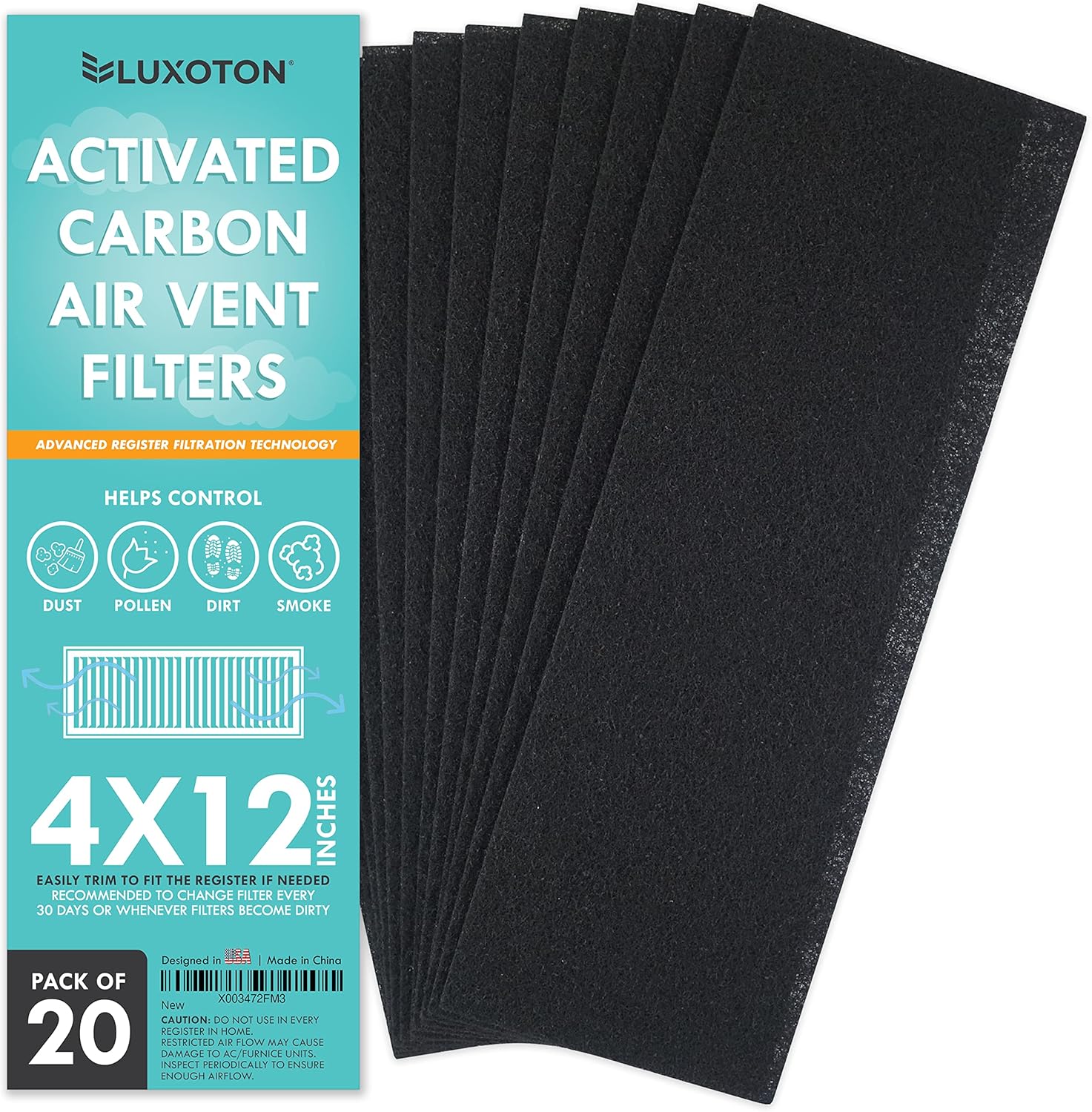 Registers, Grilles & Vents - Activated Carbon Air Vent Filters for Home - 20 Pieces 4