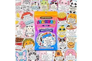 150 Pcs Funny Positive Affirmation Stickers, Cute Animal & Food Puns | Waterproof vinyl, 2.8-3 in; motivational classroom rew