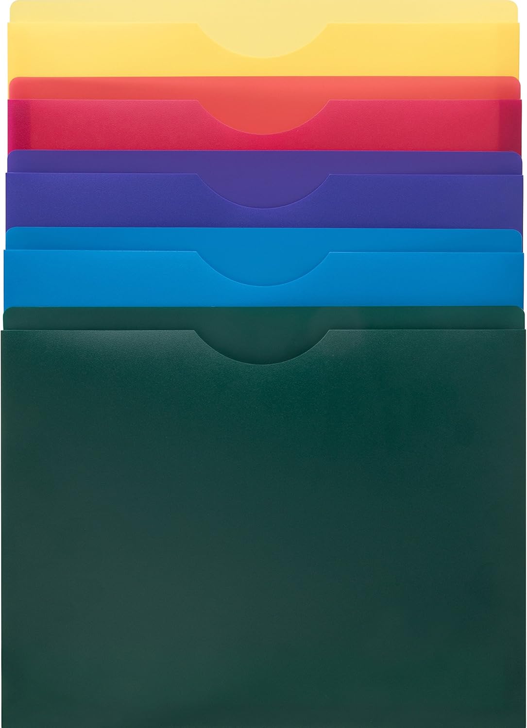 1InTheOffice Poly File Jacket File Folder, Letter 1" Expanding File Jacket, 10-Pack, Assorted : Office Products
