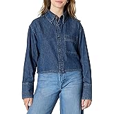 Amazon Essentials (Demi's Pick) Women's Modern Oversized-Fit Cropped Denim Button-Down Shirt