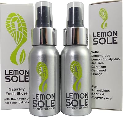 Lemon Sole Twin Pack Natural shoe freshener with 6 essential oils