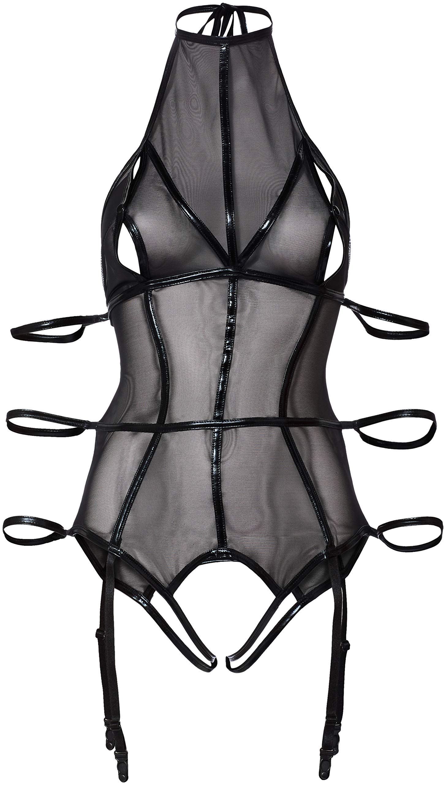 Cottelli Collection Sexy Lingerie Shaper Bondage Body with Garters, Large