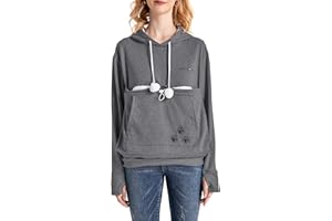 LINYUCHEN Cat Dog Pouch Hoodie Large Pet Pouch Sweatshirt Puppy Kitten Holder Carrier Pullover Top for Women