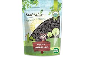 Food to Live Organic Dried Black Mulberries, 1 Pound – Non-GMO, Raw Fruit, Unsulfured, Unsweetened, Vegan, Mulberry in Bulk. Great for Snacking, Desserts, and Granola. No Sugar Added. Morus nigra