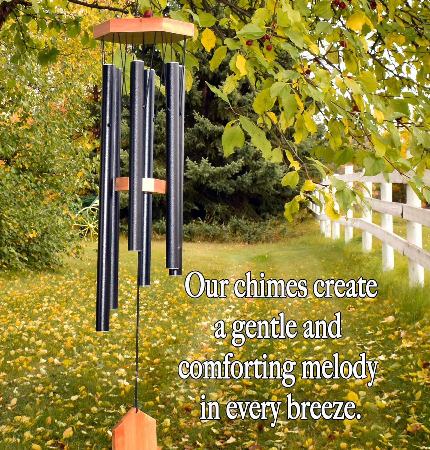 WIND CHIMES FOR PEOPLE WHO LIKE THEIR NEIGHBORS, Soothing Melodic Tones & Solidly Constructed Bamboo/Aluminum Chime, Great as a Quality Gift or to keep for Your own Patio, Porch, Garden, or Backyard. : Garden & Outdoor