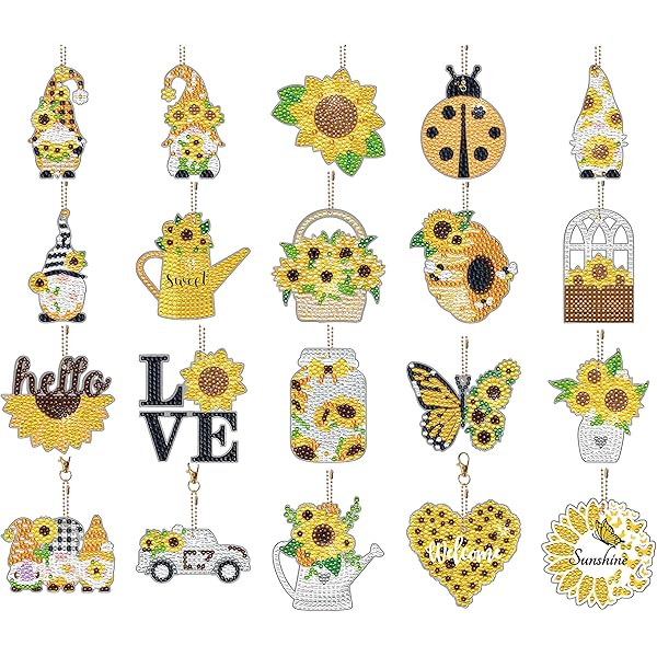 Amazon.com: Weadatty 9 PCS Diamond Painting Keychains Kit Music