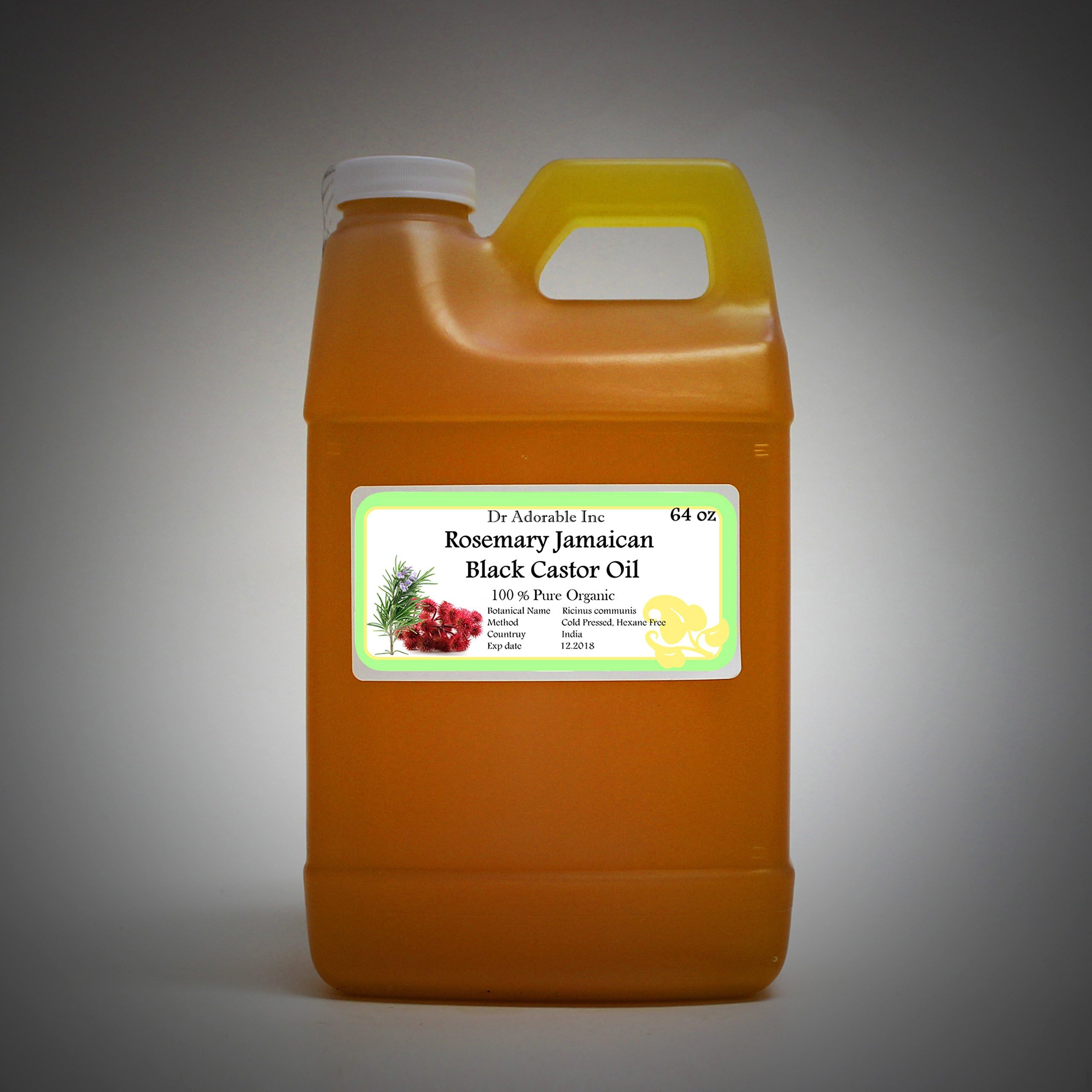 Rosemary Jamaican Black Castor Oil Premium Best Natural 100% Pure Organic Healthy Hair Care 64 oz