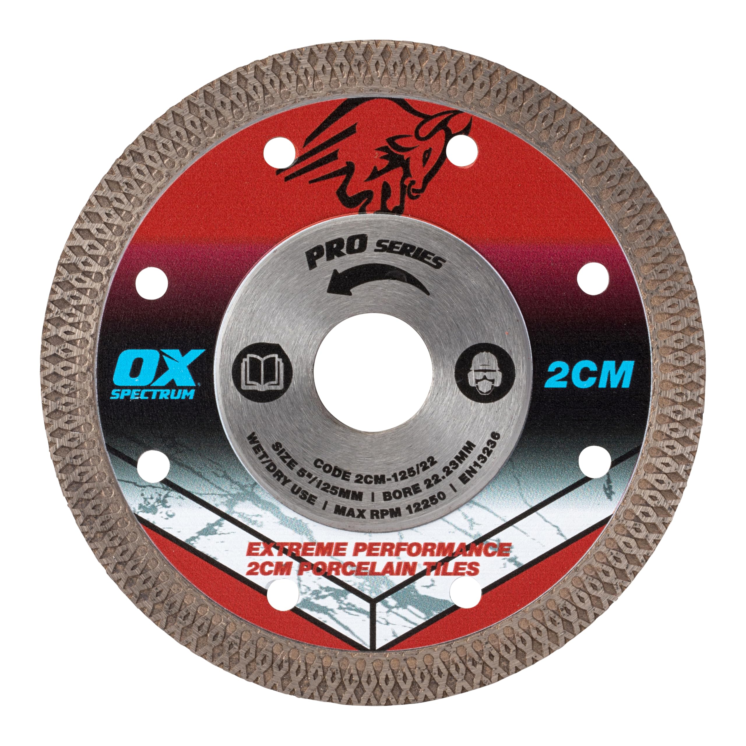 OX Pro 2CM Porcelain Cutting Blade - 125/22.23mm