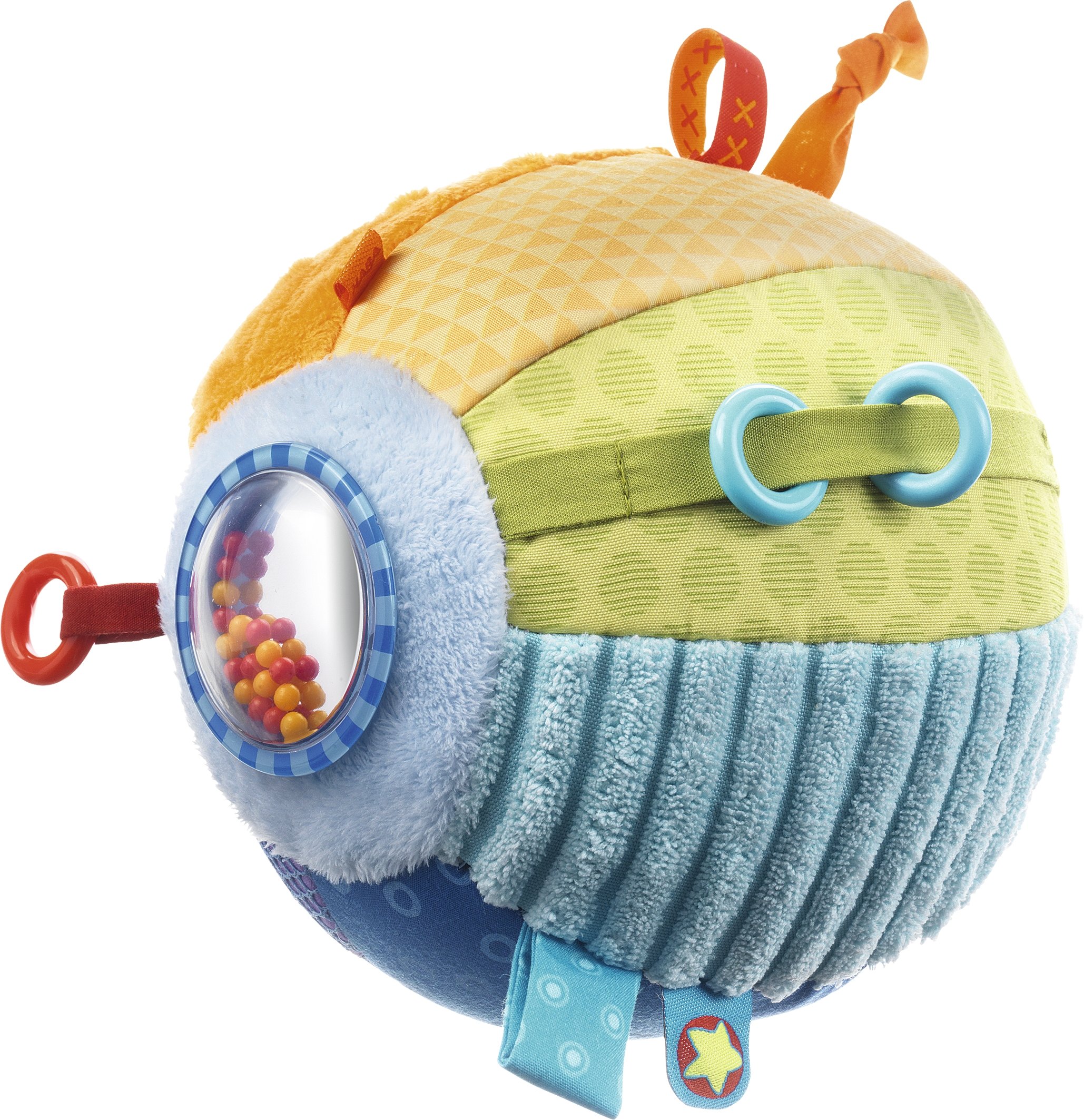 HABA Discovery Ball Soft Sensory Ball for Babies | Textured Design with Gentle Rattle Supports Early Motor Skills | Grasping Exploration Visual Stimulation Play Activities for Infants and Toddlers