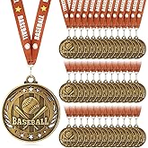 Liliaafar 12/36 Pack Gold Medals 2" Football Soccer Baseball Softball Basketball Metal Medals Bulk Metal Award Trophies for Adults Team Sports Party Favors Prizes Gifts