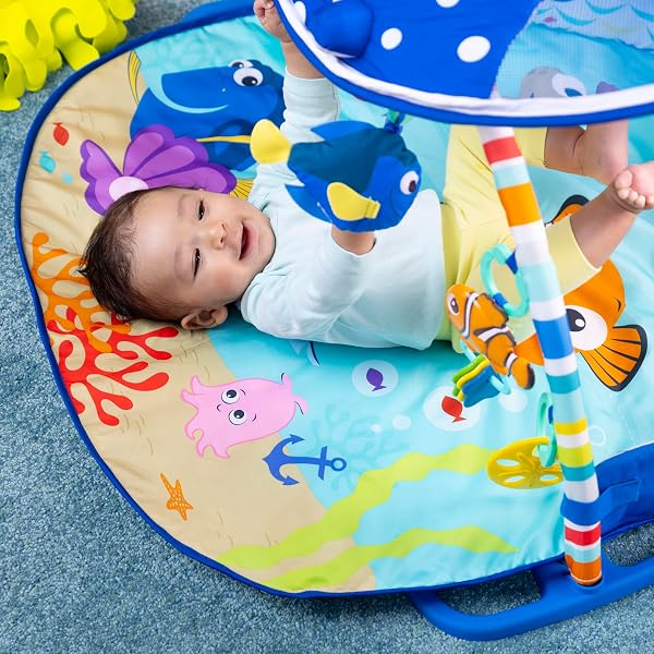 BRIGHT STARTS DISNEY BABY FINDING NEMO MR. RAY OCEAN LIGHTS & MUSIC GYM, AGES NEWBORN +