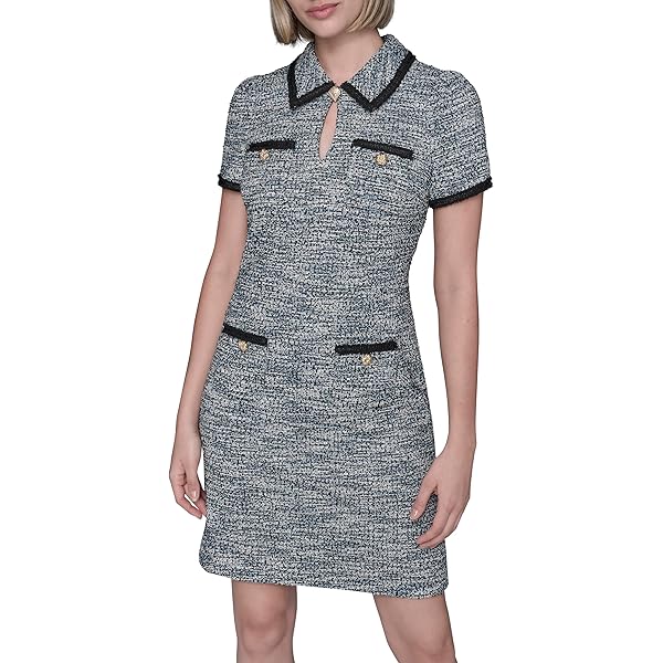 KARL LAGERFELD Paris Women's Dress, Ocean Blue Khaki Multi, 2 at Amazon  Women's Clothing store