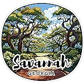 Savannah Georgia Sticker 4 Inch Travel Souvenir City Destination - Waterproof Vinyl Decal for Laptop Water Bottle Car Tumbler - Durable Aesthetic Long-Lasting Stickers for Adults ID44990
