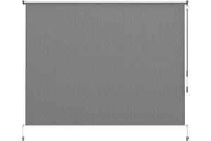 Outsunny 8'W x 6'HRoller Shades, Outdoor Blinds Cordless Roll Up Shade for Porch Balcony Gazebo, Dark Grey
