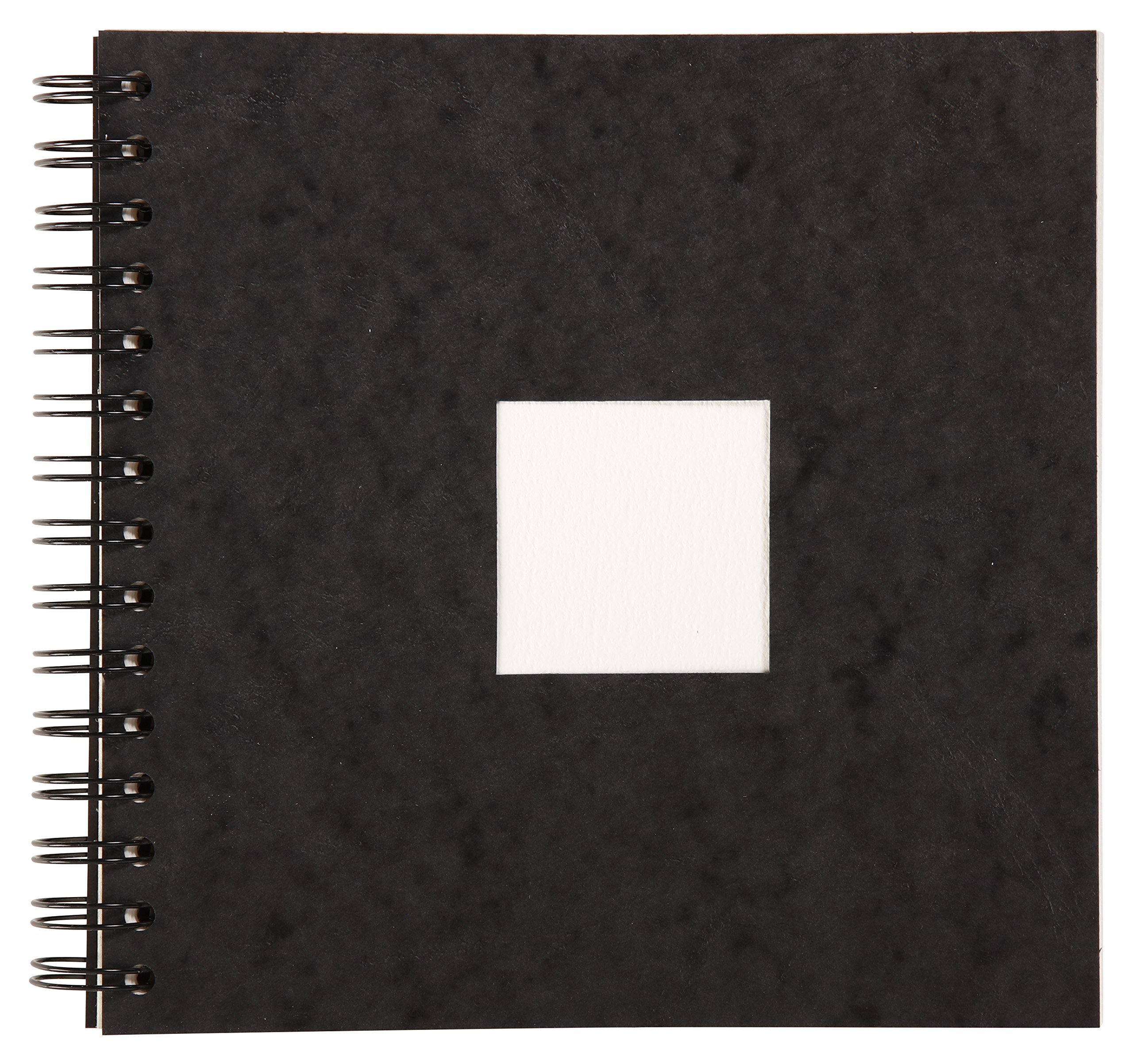 Clairefontaine - Ref 96063C - Watercolour Travel Album (20 Pages) - 20 x 20cm in Size, 300gsm Fontaine Watercolour Paper, Leather Cover, Wirebound - Black Cover