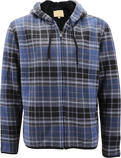 mens plaid zip up hoodies