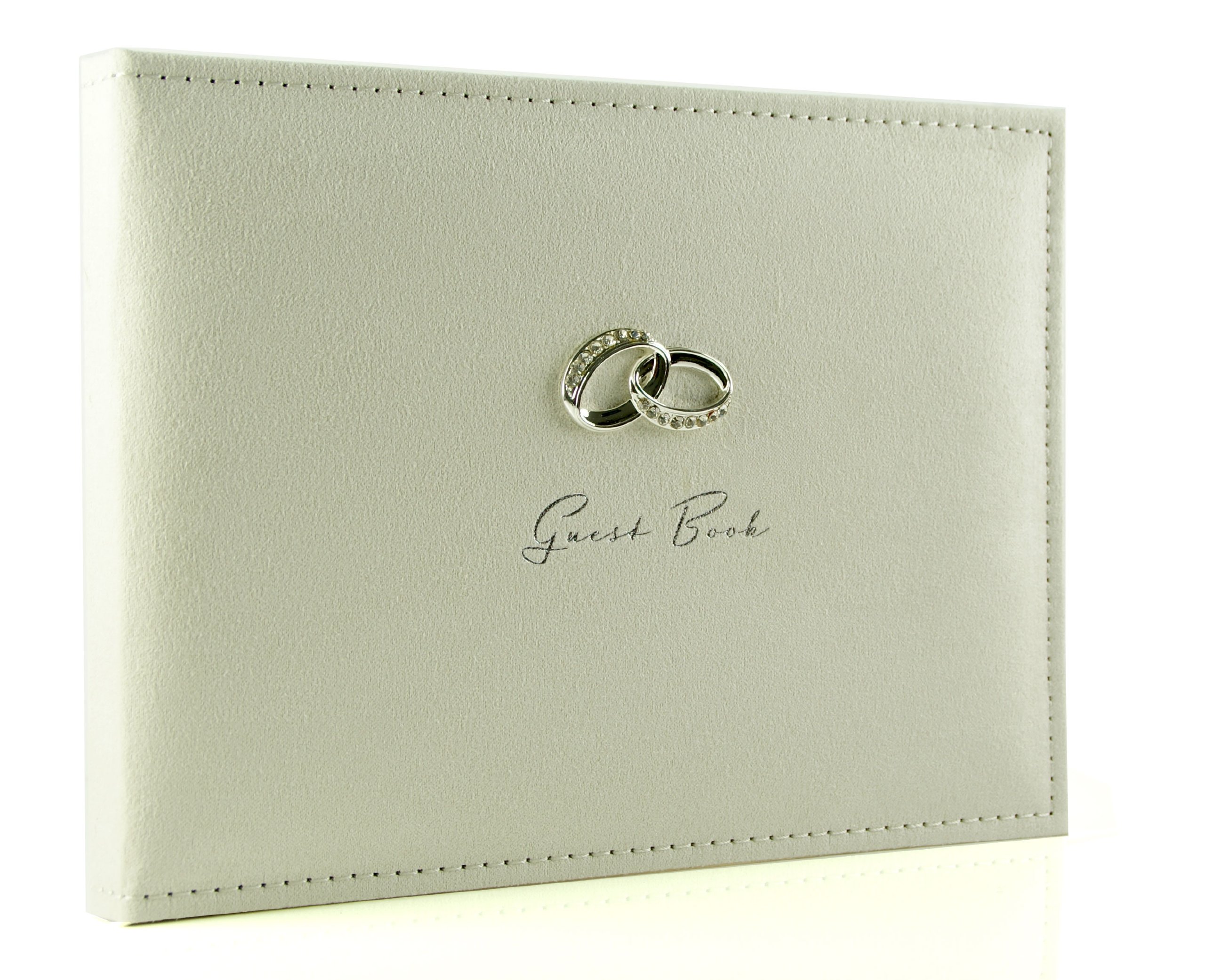 A1Gifts Cream Suede Wedding Guest Book