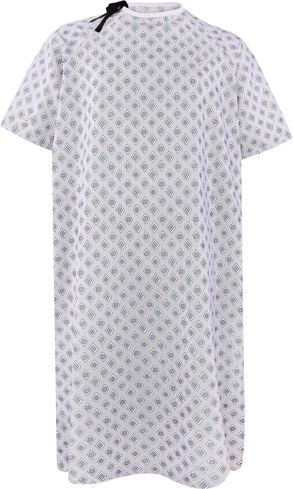 Utopia Care Patient Gown Blue Diamond Print Back Tie Fits Up To 2XL 47 Long 66