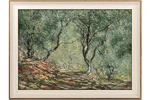 VIYYIEA Framed Canvas Wall Art, Trees Landscape Wall Art for Living Room, Vintage Natural Oil Painting Picture, Beautiful Scenery Home Decor, Bathroom Wall Decor -【Olive Trees】-(12"x16")