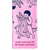 Blue Q Do One Thing Everyday That Scares Your Family Dish Towel - Funny Kitchen Towels, 100% Cotton, Durable, Soft & Super Absorbent, Machine Washable, Screen-Printed, Gift Ideas, Size 28" x 21"