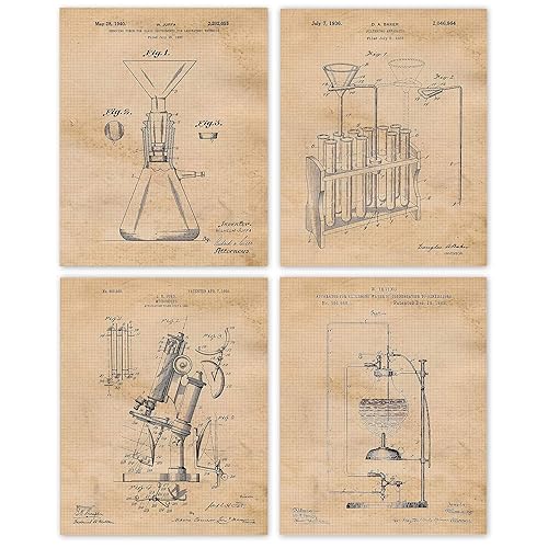 Vintage Science Lab Chemistry Patent Poster Prints