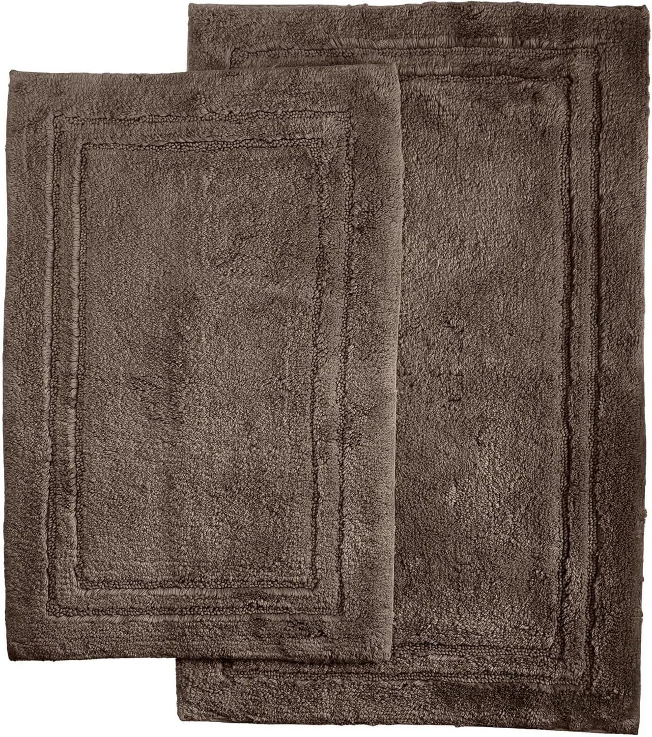 Amazon Com Superior 100 Cotton Bath Rug Set Skid Resistant 2 Piece Charcoal Home Kitchen