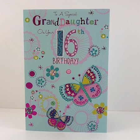 Geburtstagskarte „For A Special Granddaughter On Your 16th Birthday“ – 23 X 15 Cm, Hochwertig