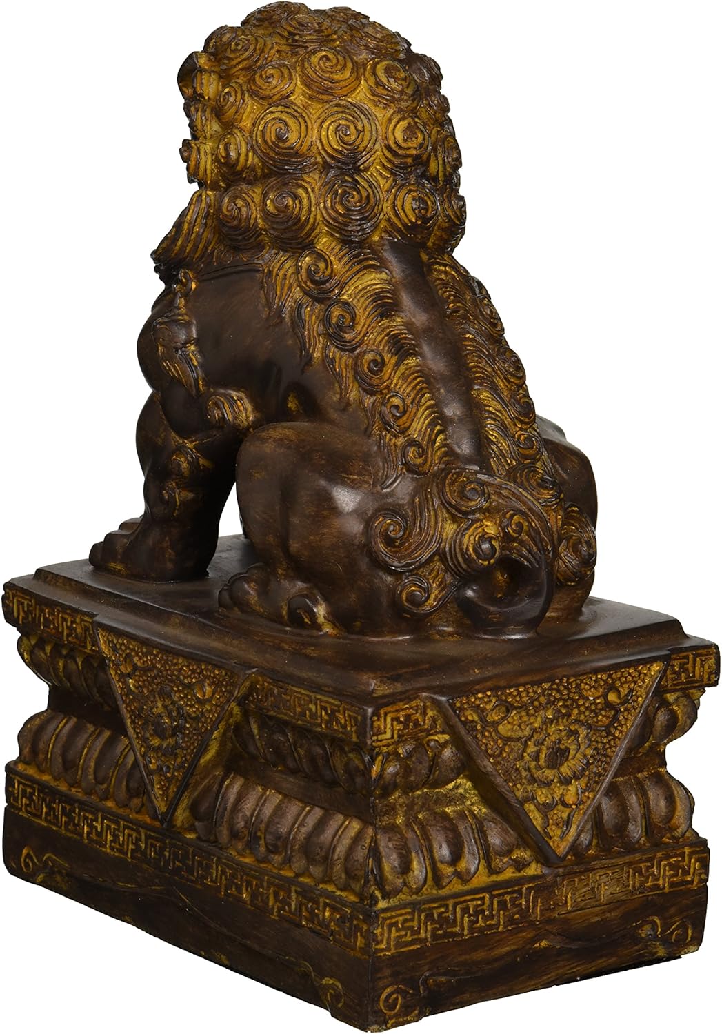 Design Toscano Male Chinese Guardian Lion Foo Dog Asian Decor Statue, 23 cm, Polyresin, Bronze Finish, 9 Inch - Image 3