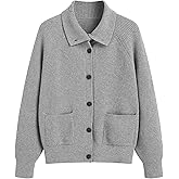 ZAFUL Women's Fall Chunky Cardigan Sweaters Trendy 2025 Mock Neck Button Down Long Sleeve Casual Knit Coat Winter Clothes