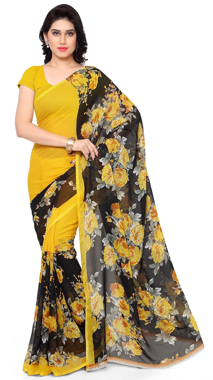 anand sarees georgette saree with blouse piece (1152_2_multicoloured_free size)