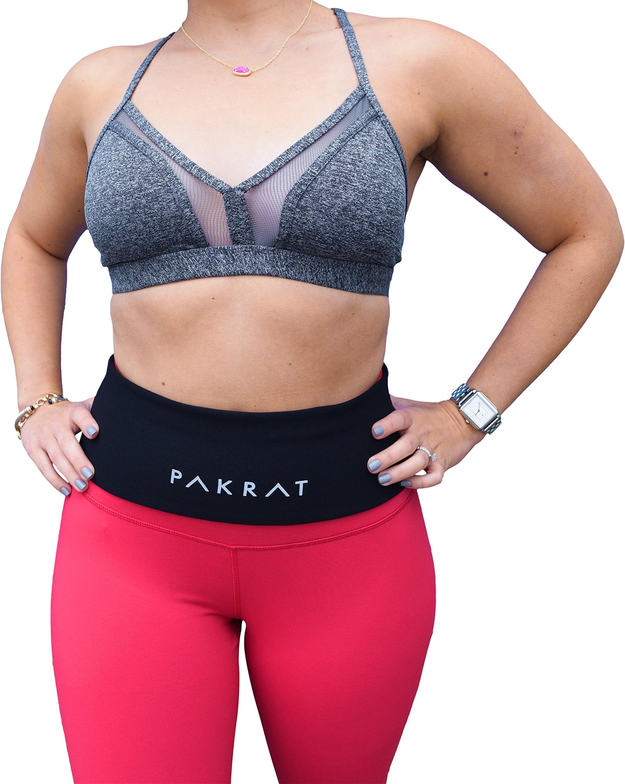 PakRat Running Belt Waist Pack – Runners Fold Over Belt, Fanny Pack for Jogging, Exercise or Travel, Holds Phone, Money, Keys