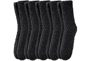 FNOVCO Mens Fuzzy Socks Soft Cozy Slipper Fluffy Socks Winter Warm Microfiber Plush Sleeping Socks 5 to 6 Pairs