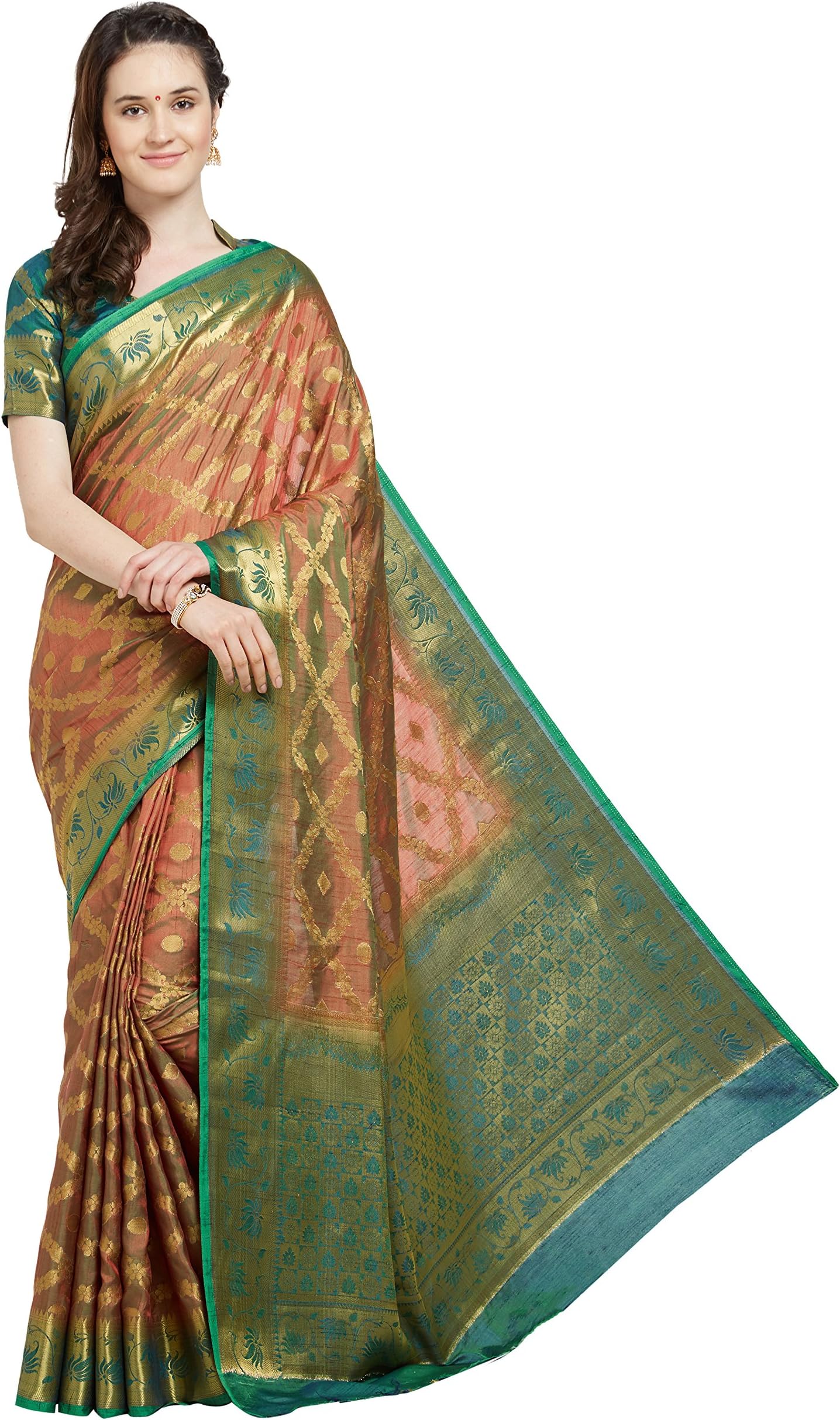 Indian Sarees for Women's Wedding Sari Festive Gift Wear Banarasi Art Silk Saree