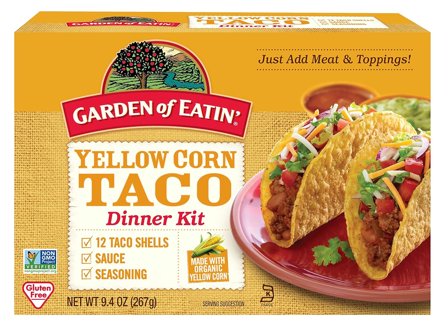 Garden of Eatin' Yellow Corn Taco Dinner Kit, 12 Count