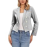 Allegra K Fitted Blazer for Women's Casual Dressy Notch Lapel Open Front Crop Striped Office Suit Jackets