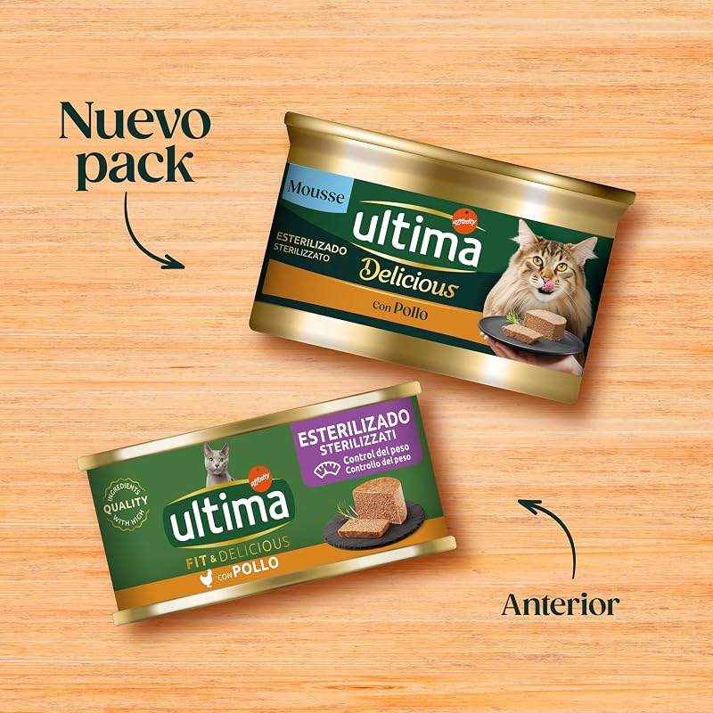 Ração úmida para gato ultima fit & delicious - mousse com frango: 24 latas de 85g