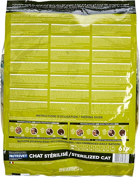 Nutrivet Inne Sterilise Pour Chat Sac De 6 Kg Amazon Fr Animalerie