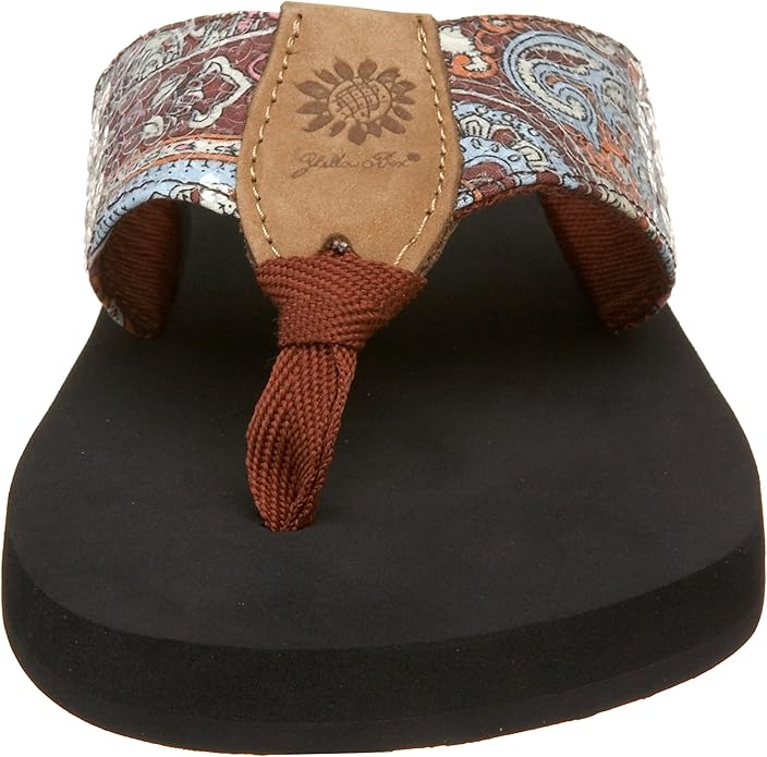 yellow box flamingo flip flops