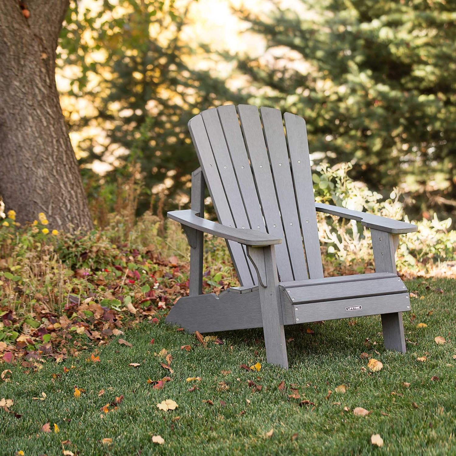 Lifetime Faux Wood Adirondack Chair, Gray - 60204 : Garden & Outdoor