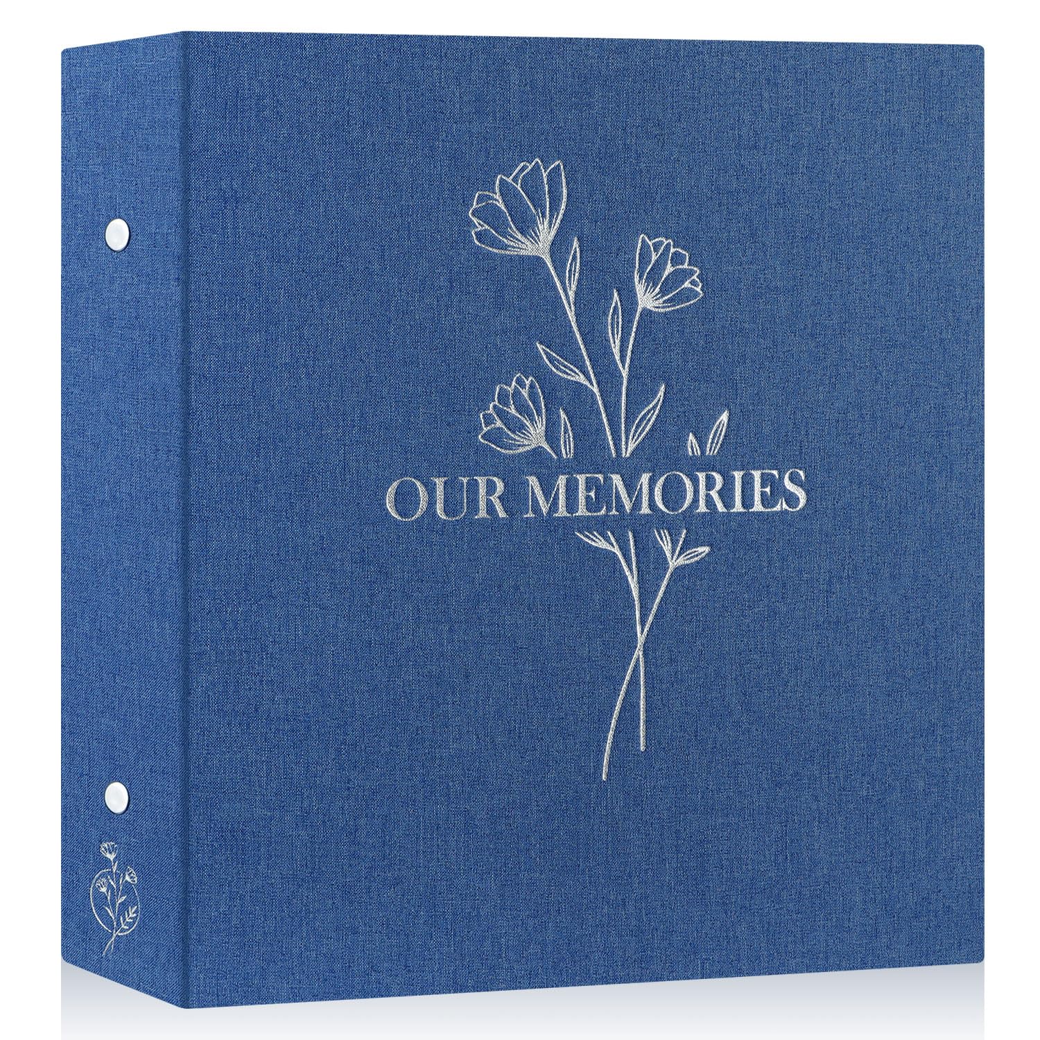 Lanpn Photo Album 6x4 Slip in, OUR MEMORIES Linen 600 Pockets Photo Albums Holds Landscape and Portrait 10x15cm Picture Blue
