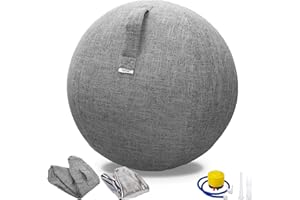 TokSay Exercise Ball Chair with Fabric Cover, Standard Size (25inches/65cm), for Home Offices, Balance Training, Yoga Ball